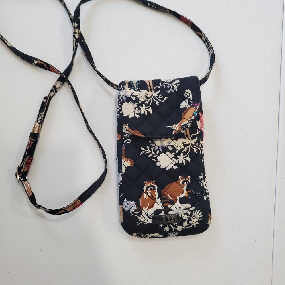 Vera Bradley Phone Crossbody Bag Merry Mischief Deer Raccoon Woodland Animal
